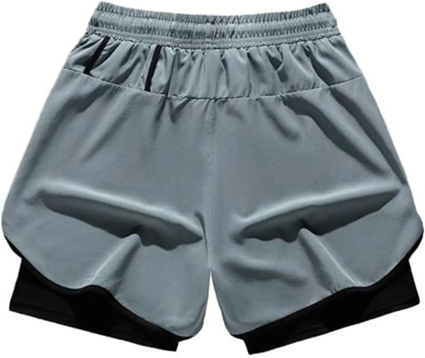 2 in 1 Gym Shorts Men Lightweight Mesh Quick Dry Basketball Shorts Performance Athletic Shorts with Compression Liner