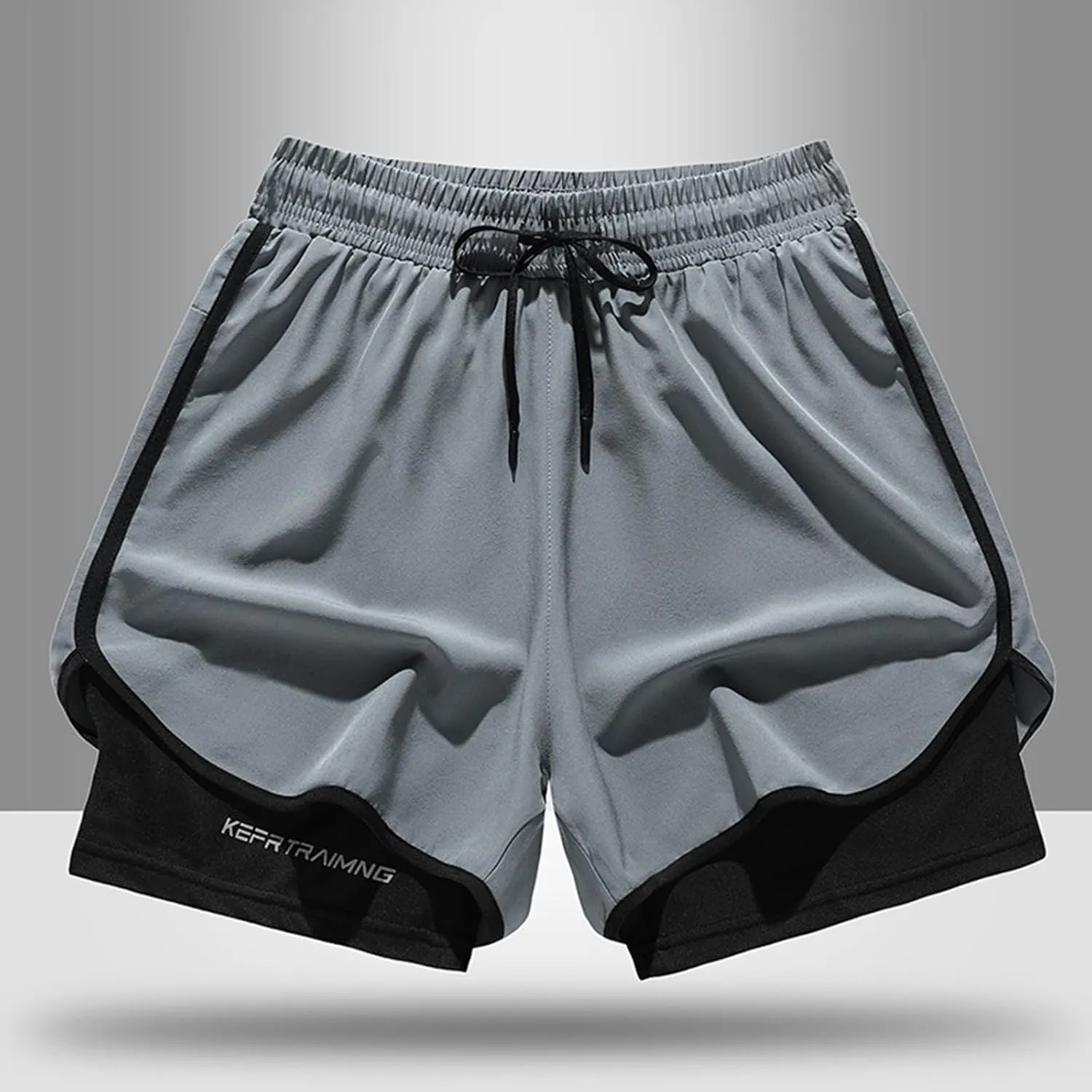 2 in 1 Gym Shorts Men Lightweight Mesh Quick Dry Basketball Shorts Performance Athletic Shorts with Compression Liner