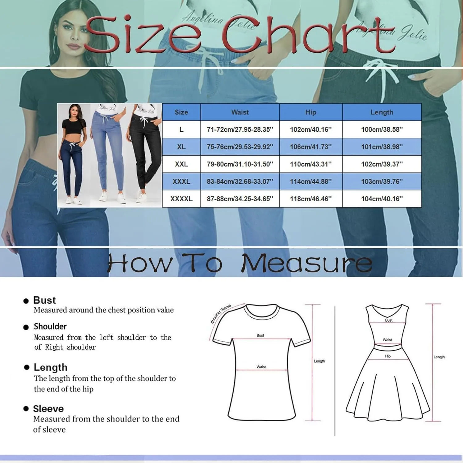 2023 Womens High Waisted Stretch Jeans Casual Drawstring Straight Leg Denim Jogger Pants with Pockets Plus Size Denim Pants