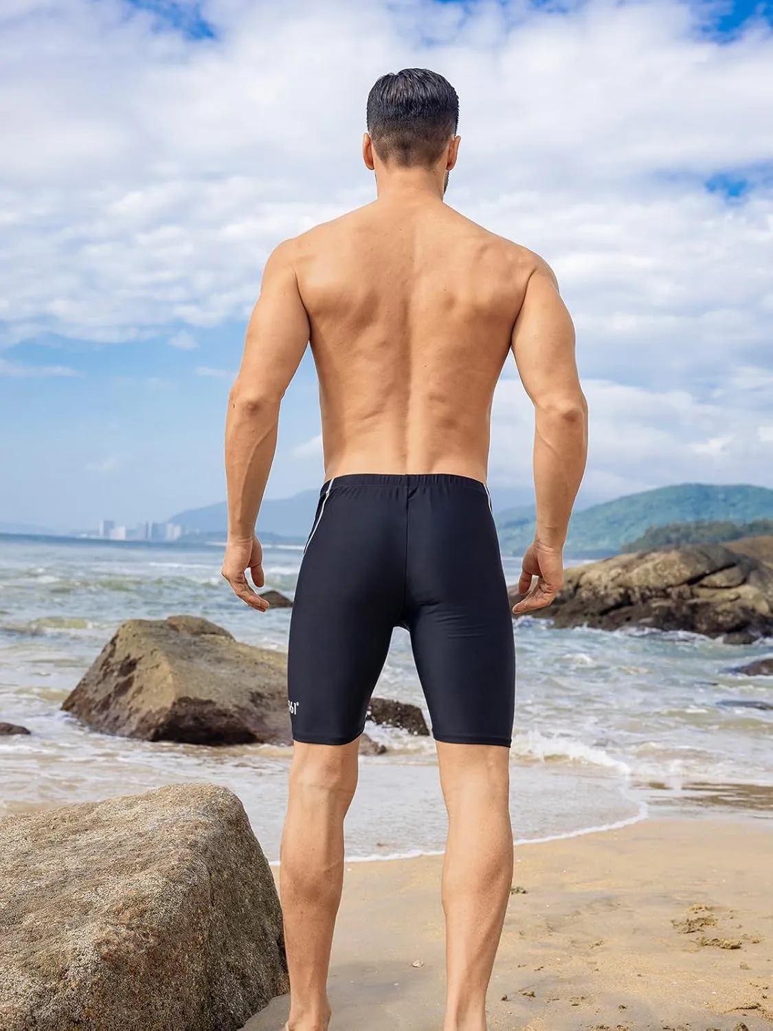 361?? Swim Jammers for Men, Pro Racing Training Swimsuit, Chlorine Resistant Endurance Mens Swim Suit Swimwear Tech Pant