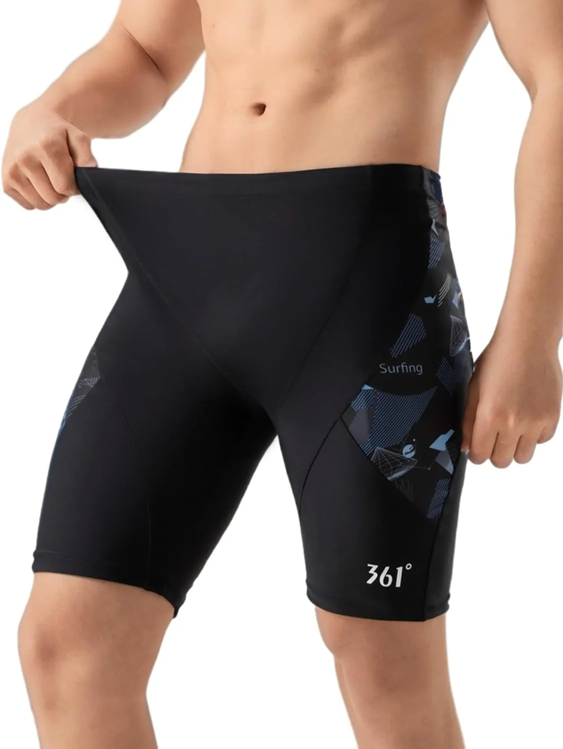 361?? Swim Jammers for Men, Pro Racing Training Swimsuit, Chlorine Resistant Endurance Mens Swim Suit Swimwear Tech Pant