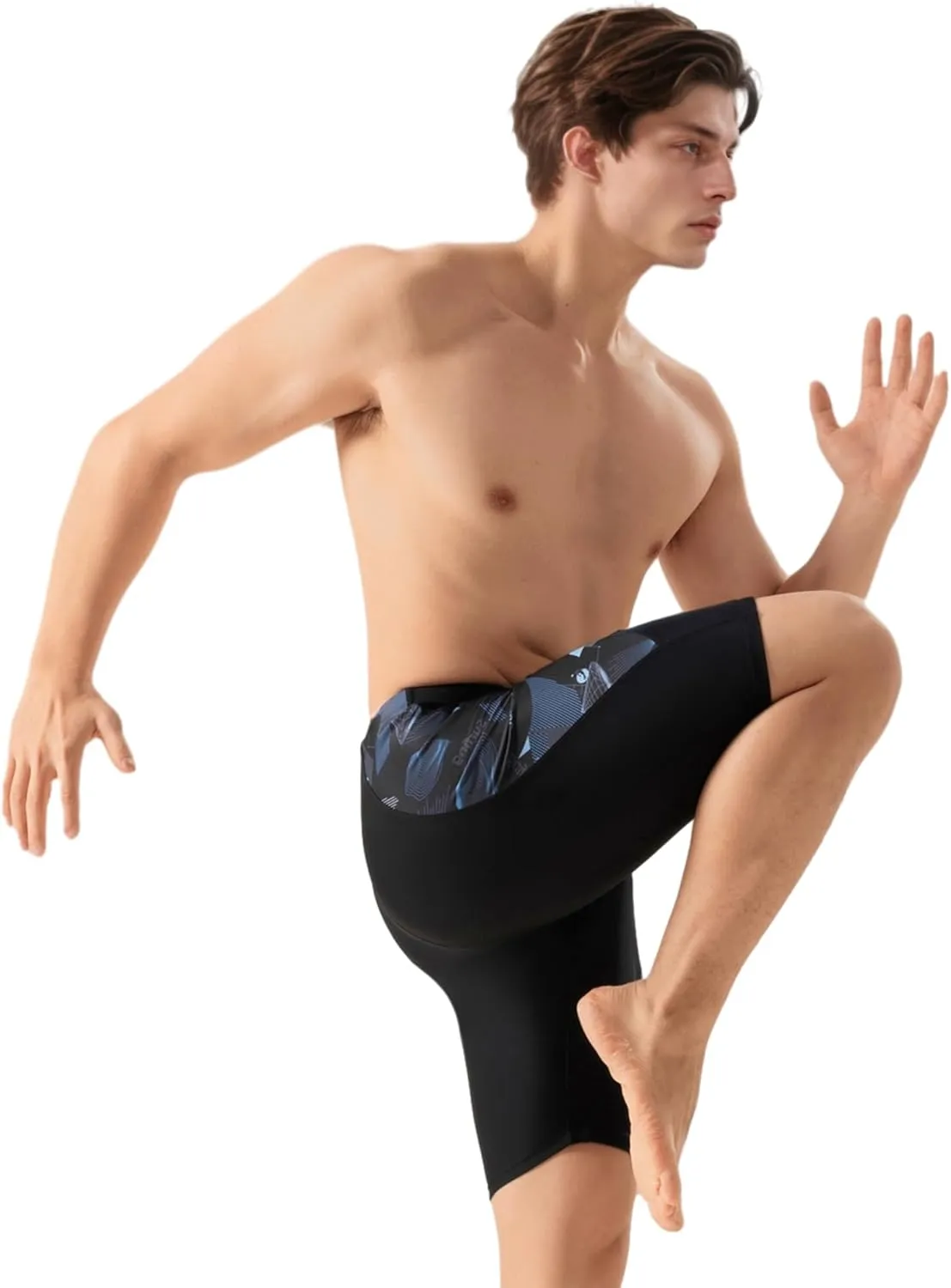 361?? Swim Jammers for Men, Pro Racing Training Swimsuit, Chlorine Resistant Endurance Mens Swim Suit Swimwear Tech Pant