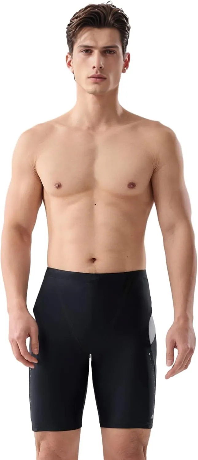 361?? Swim Jammers for Men, Pro Racing Training Swimsuit, Chlorine Resistant Endurance Mens Swim Suit Swimwear Tech Pant