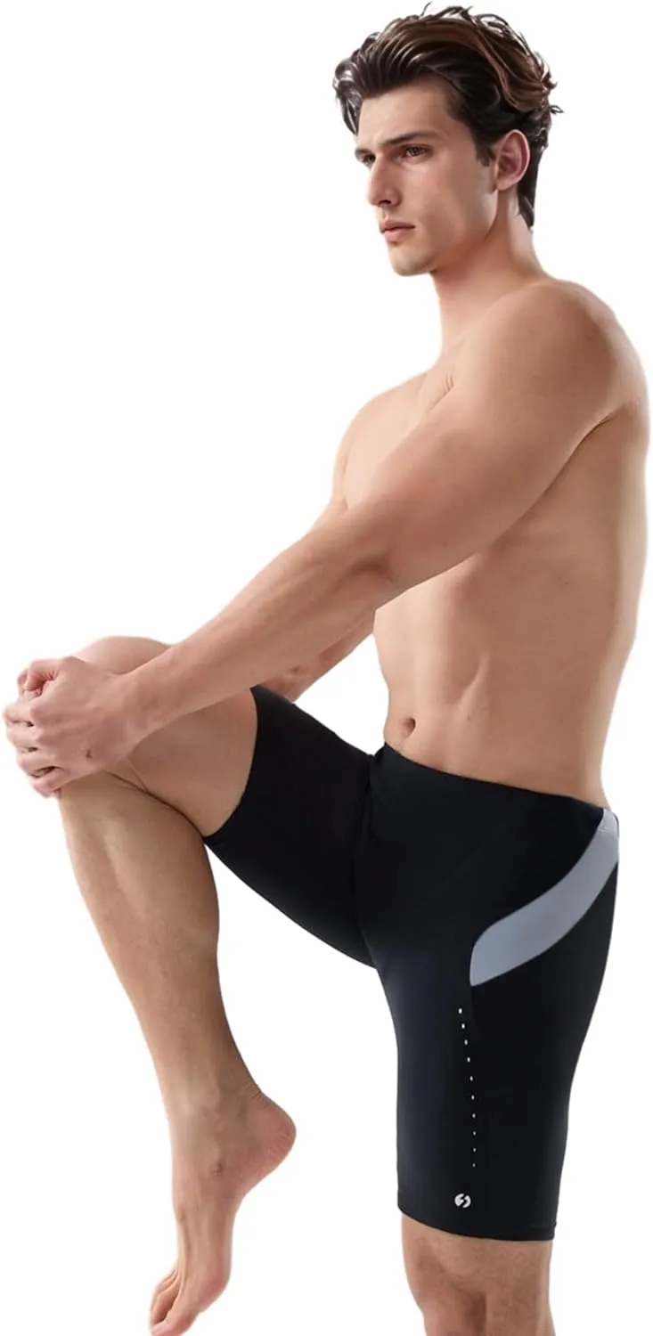 361?? Swim Jammers for Men, Pro Racing Training Swimsuit, Chlorine Resistant Endurance Mens Swim Suit Swimwear Tech Pant