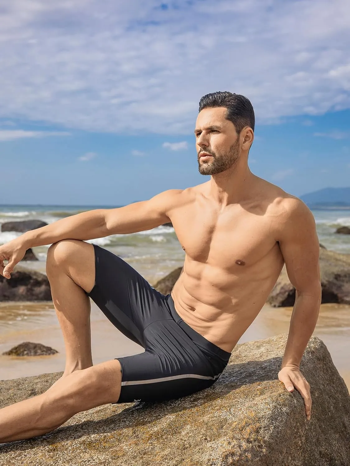 361?? Swim Jammers for Men, Pro Racing Training Swimsuit, Chlorine Resistant Endurance Mens Swim Suit Swimwear Tech Pant