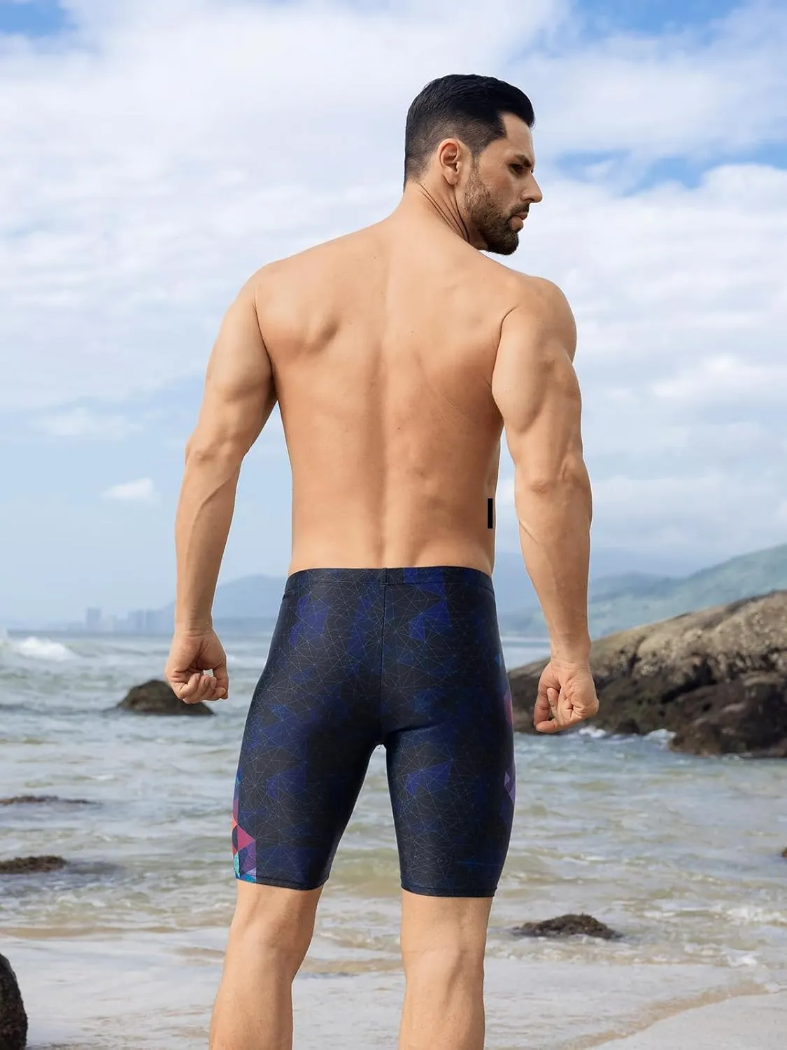361?? Swim Jammers for Men, Pro Racing Training Swimsuit, Chlorine Resistant Endurance Mens Swim Suit Swimwear Tech Pant
