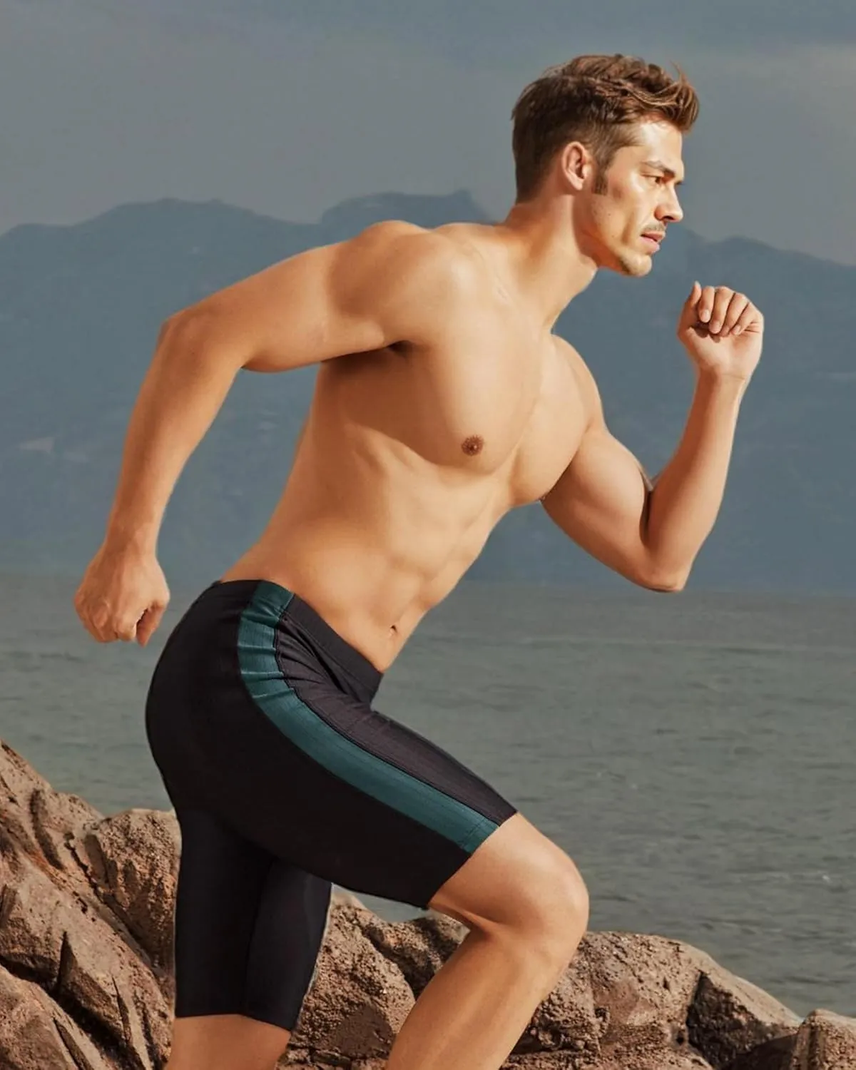 361?? Swim Jammers for Men, Pro Racing Training Swimsuit, Chlorine Resistant Endurance Mens Swim Suit Swimwear Tech Pant
