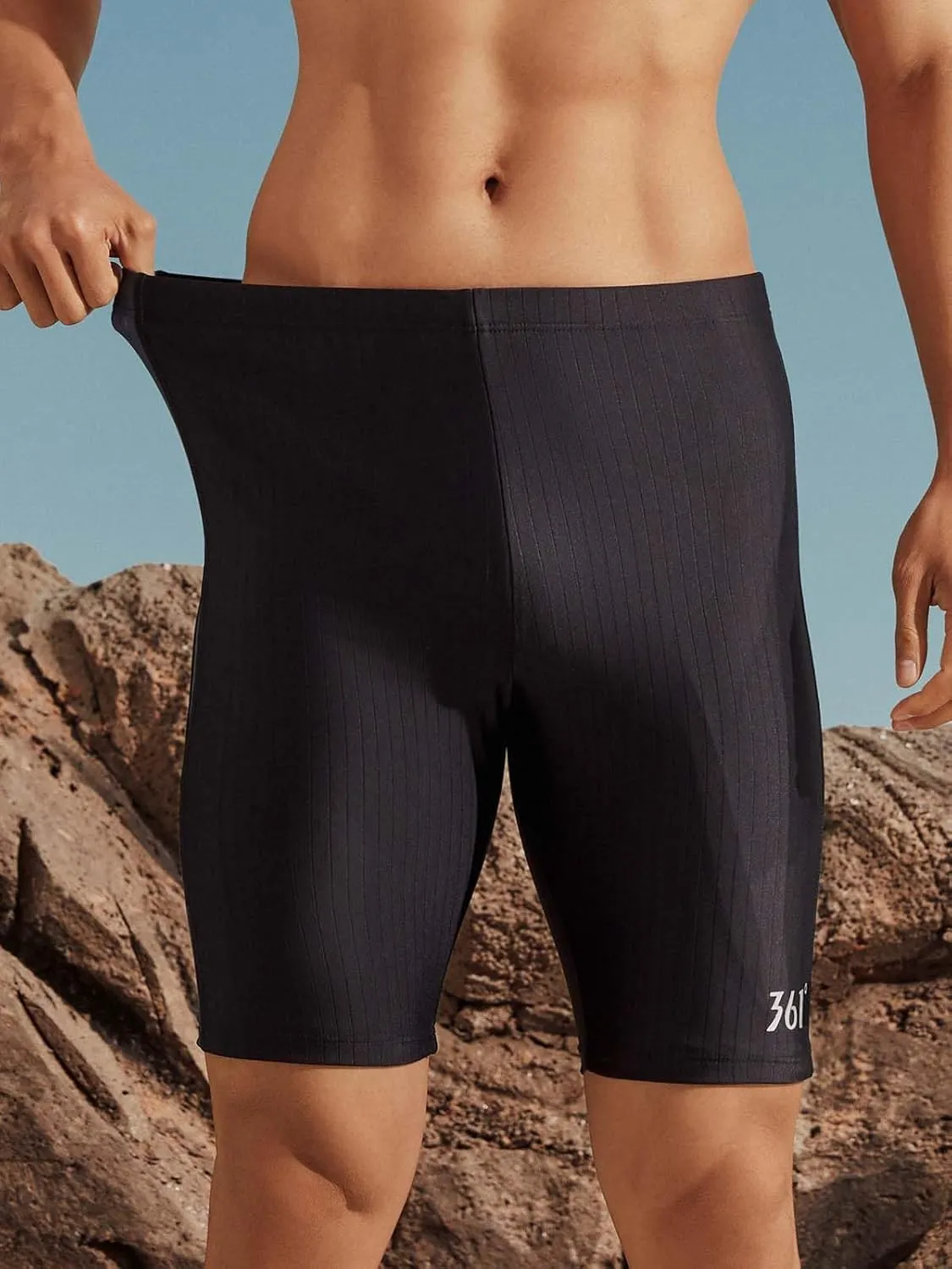 361?? Swim Jammers for Men, Pro Racing Training Swimsuit, Chlorine Resistant Endurance Mens Swim Suit Swimwear Tech Pant