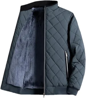Adhdyuud Men's Cotton Padded Jackets Winter Thicken Warm Coats Lightweight Streetwear Quilted Jacket gray9 XXXL