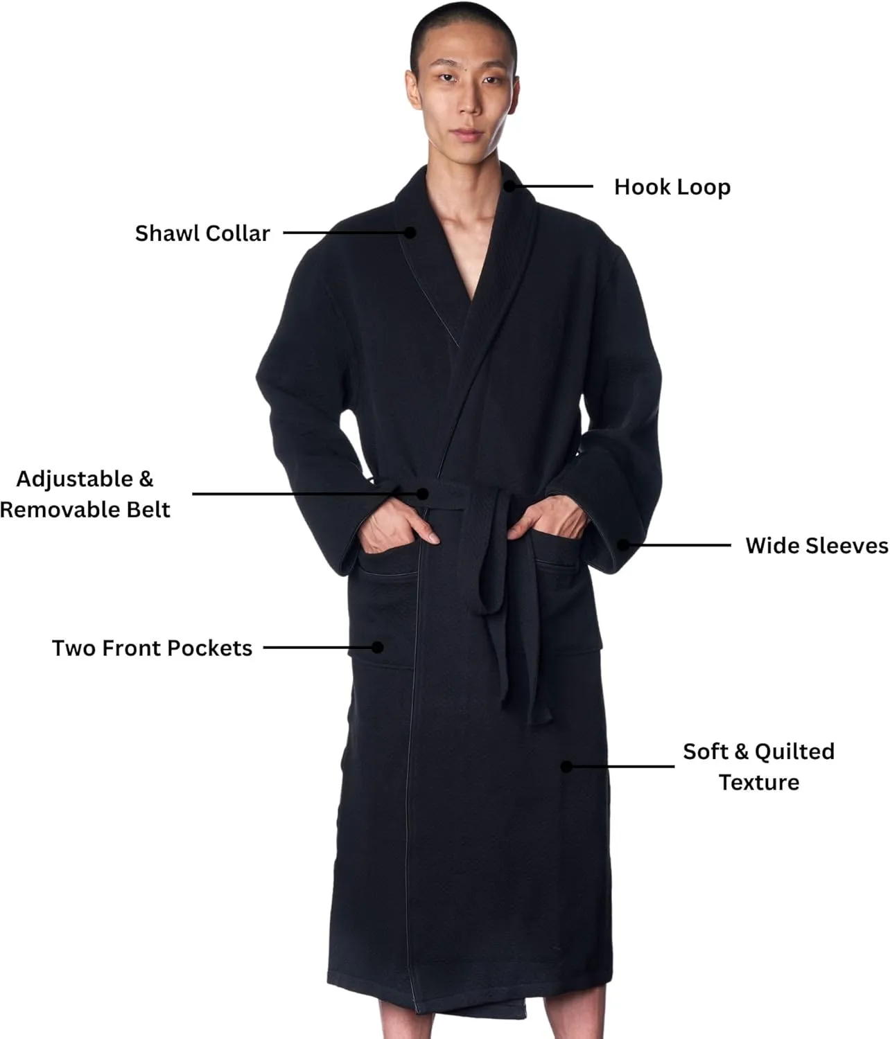 Alpine Swiss Gavin Mens Lightweight Cotton Robe Shawl Collar Knit Bathrobe