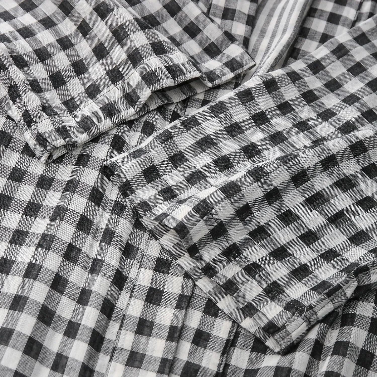 Amazhiyu Women's Cotton Gauze Lightweight Summer Plaid Kimono Bath Robe Pockets
