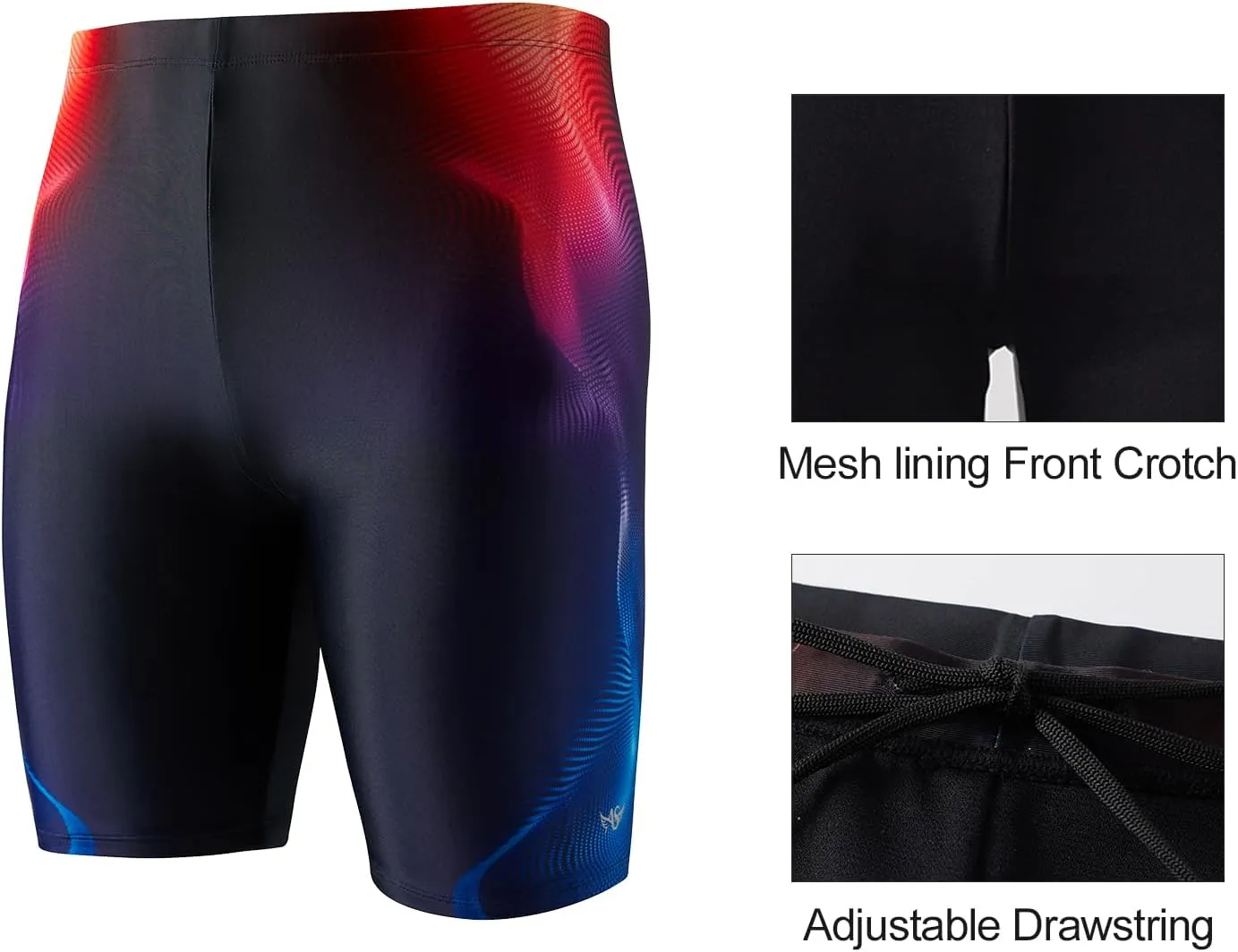 Angel season Swim Jammers for Men Athletic Compression Training Swimsuit Quick Dry Durable Chlorine Resistant Swim Shorts