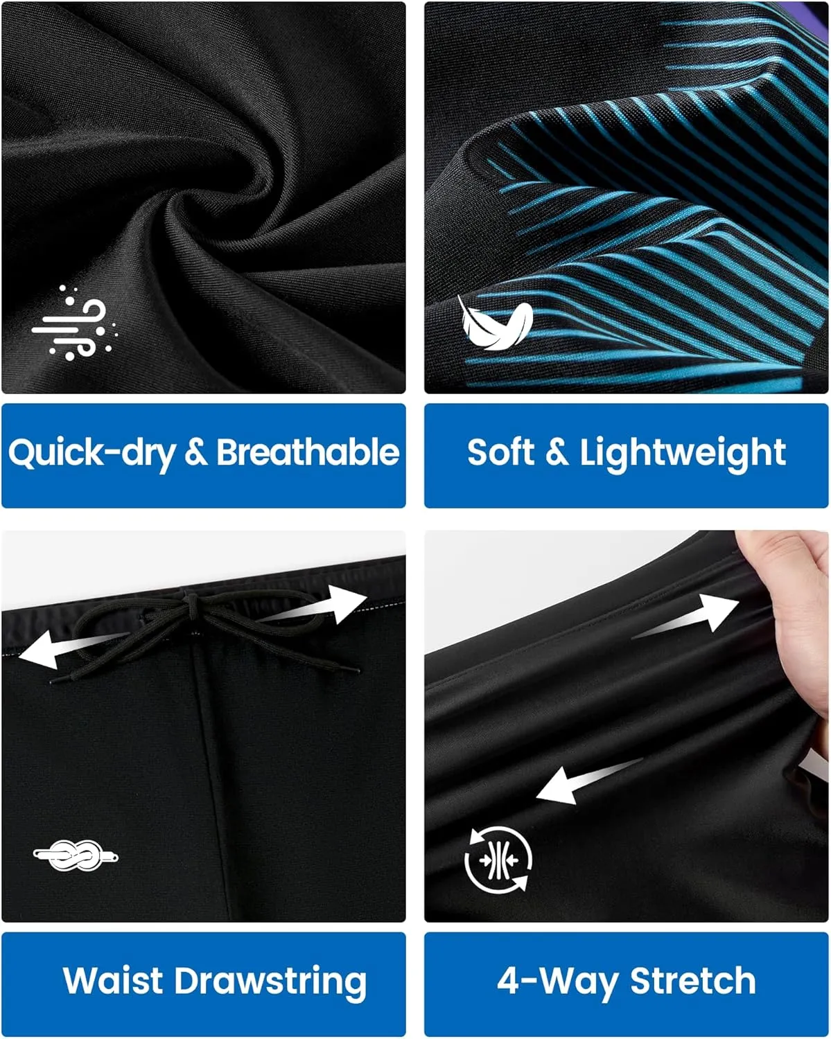 Angel season Swim Jammers for Men Athletic Compression Training Swimsuit Quick Dry Durable Chlorine Resistant Swim Shorts