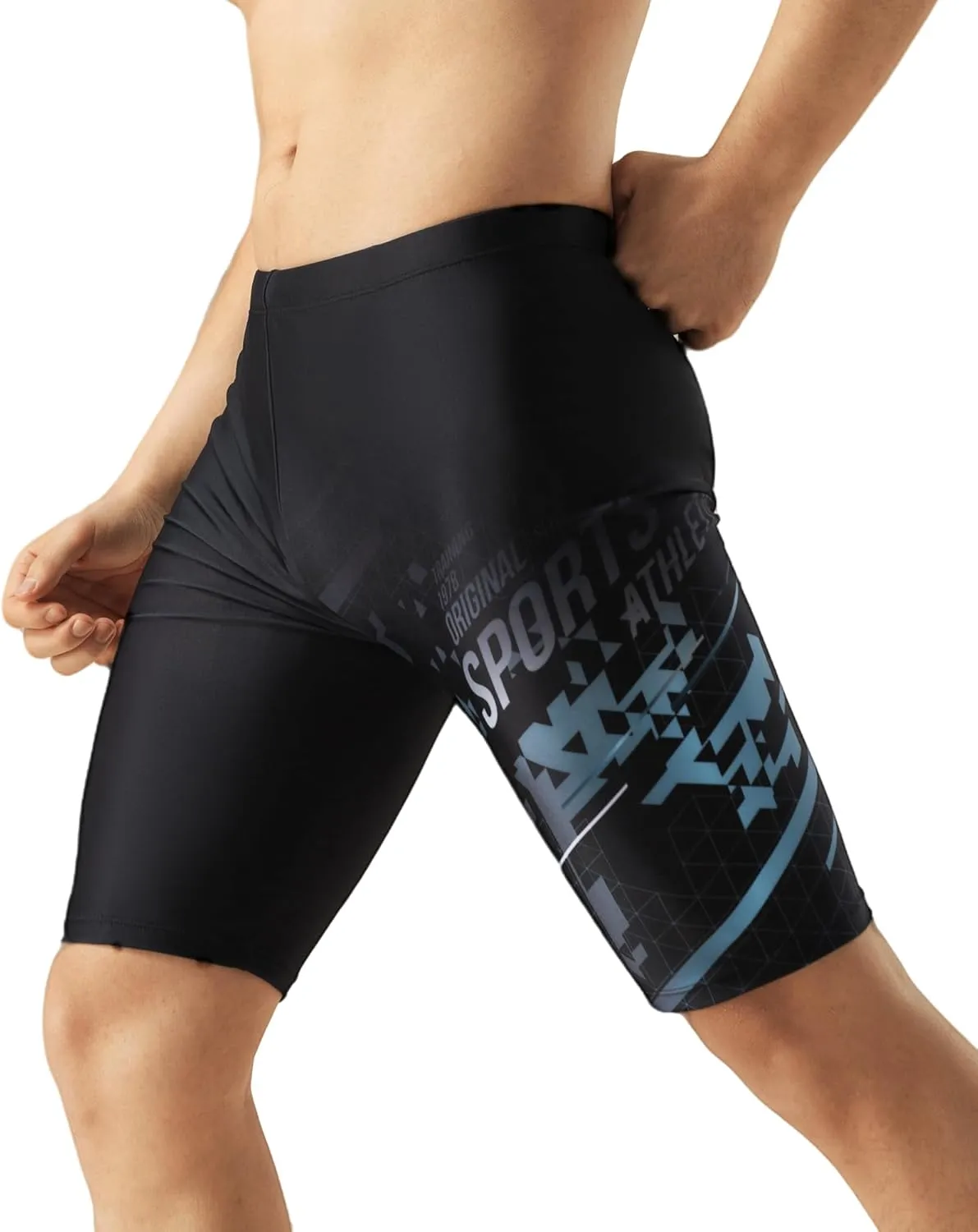 Angel season Swim Jammers for Men Athletic Compression Training Swimsuit Quick Dry Durable Chlorine Resistant Swim Shorts