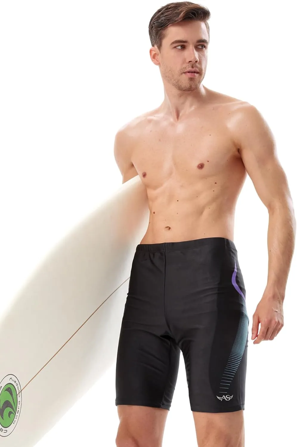 Angel season Swim Jammers for Men Athletic Compression Training Swimsuit Quick Dry Durable Chlorine Resistant Swim Shorts