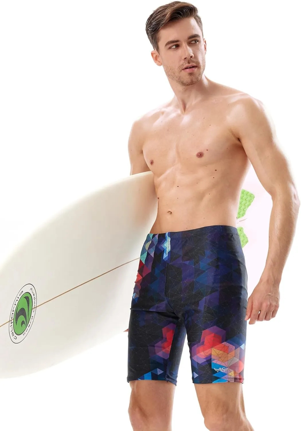 Angel season Swim Jammers for Men Athletic Compression Training Swimsuit Quick Dry Durable Chlorine Resistant Swim Shorts