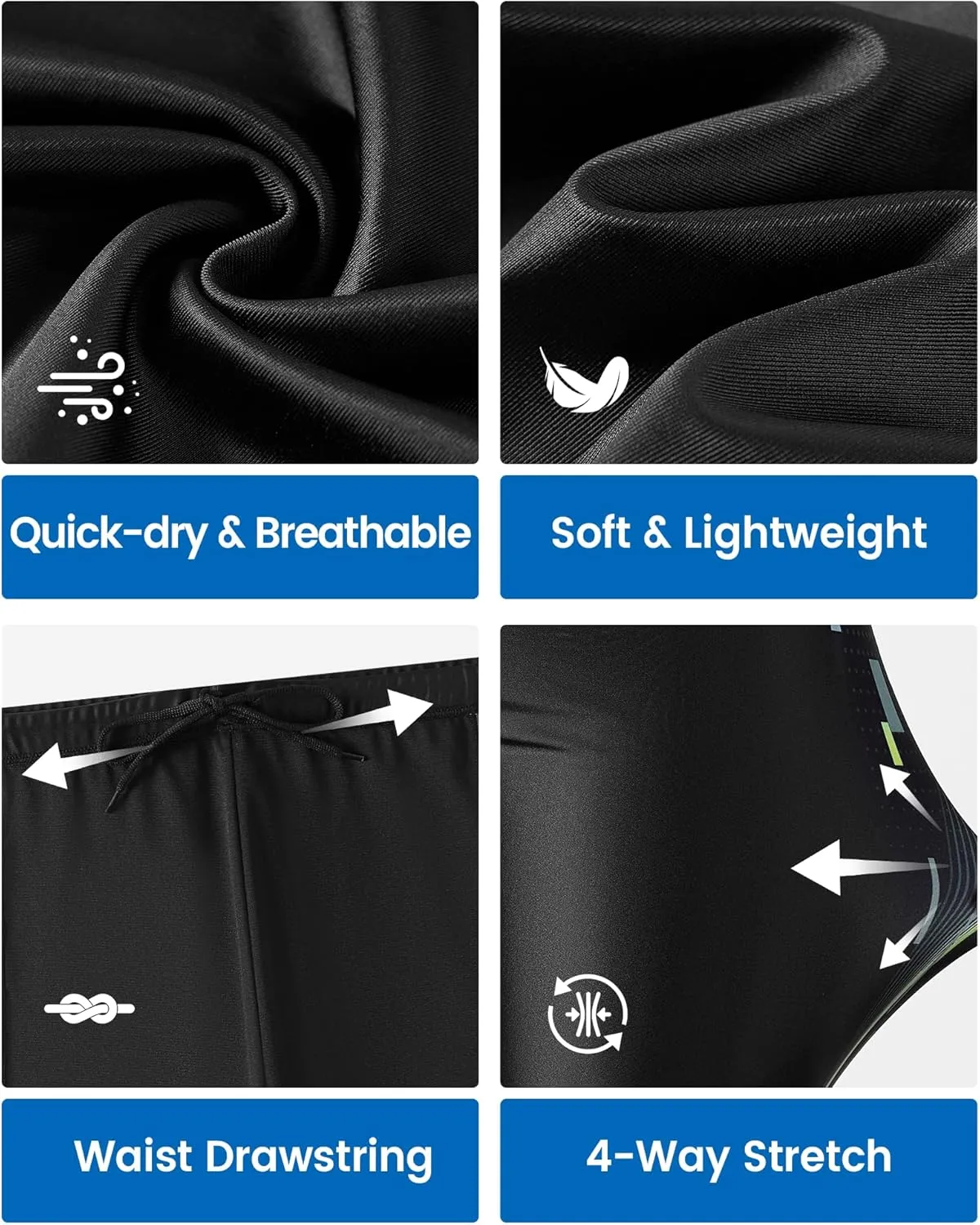 Angel season Swim Jammers for Men Athletic Compression Training Swimsuit Quick Dry Durable Chlorine Resistant Swim Shorts