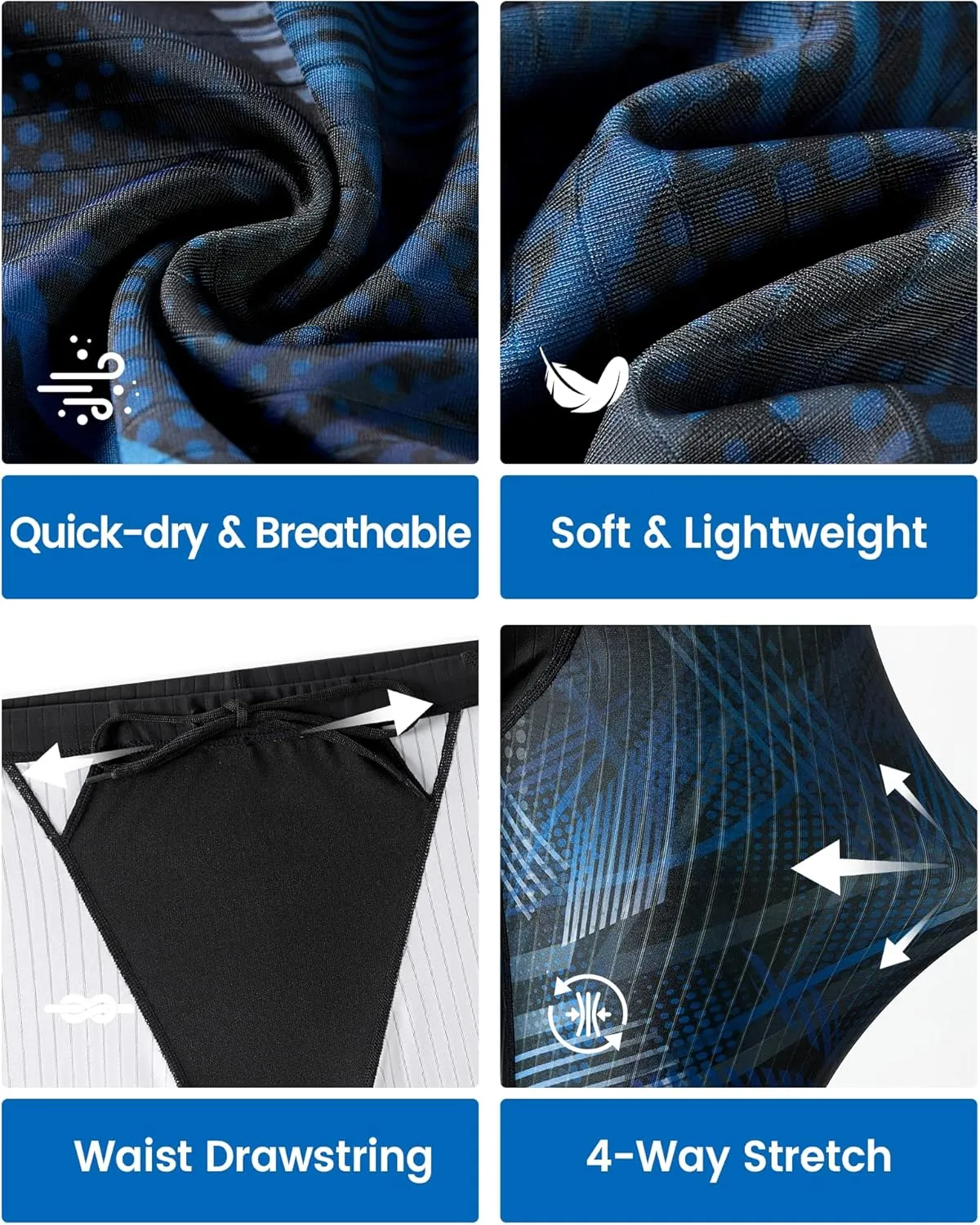 Angel season Swim Jammers for Men Athletic Compression Training Swimsuit Quick Dry Durable Chlorine Resistant Swim Shorts