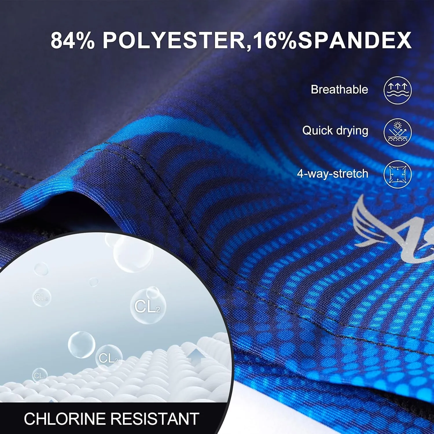 Angel season Swim Jammers for Men Athletic Compression Training Swimsuit Quick Dry Durable Chlorine Resistant Swim Shorts