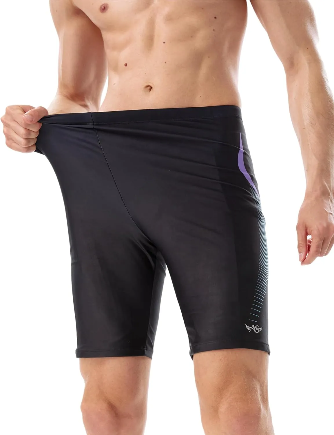 Angel season Swim Jammers for Men Athletic Compression Training Swimsuit Quick Dry Durable Chlorine Resistant Swim Shorts