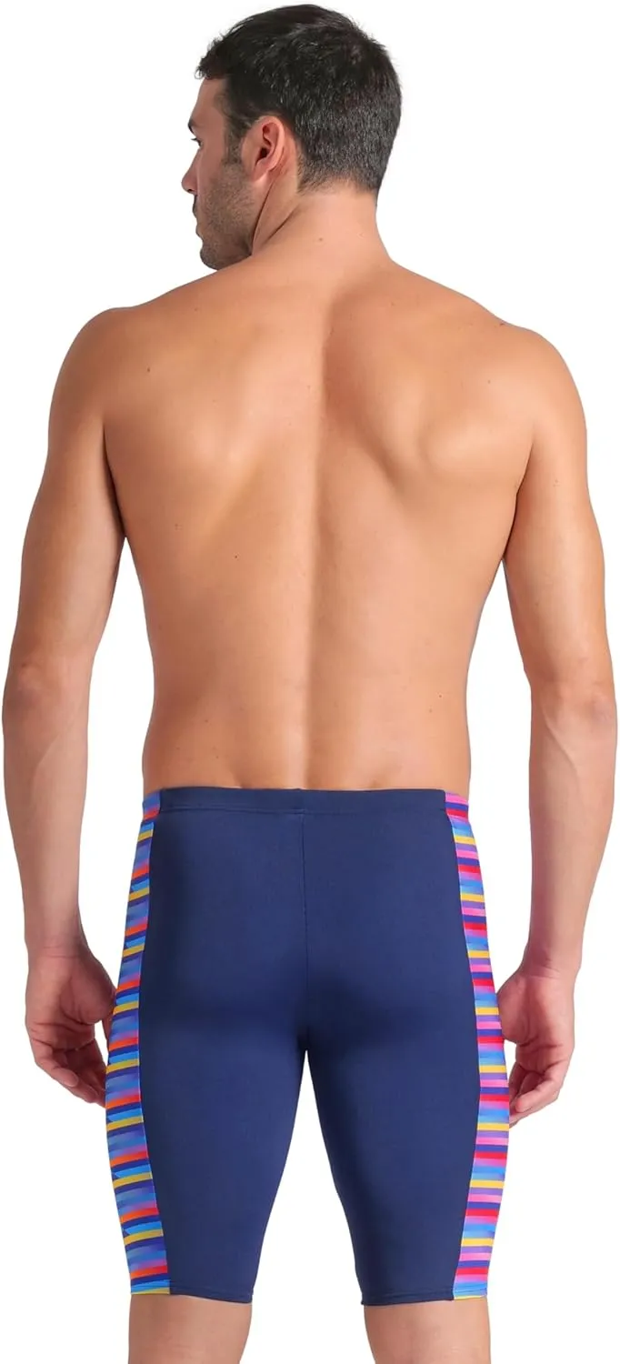 ARENA Men's Performance Racing Stripe Swim Jammer Knee-Length Training Bathing Suit