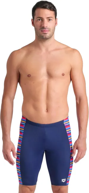 ARENA Men's Performance Racing Stripe Swim Jammer Knee-Length Training Bathing Suit