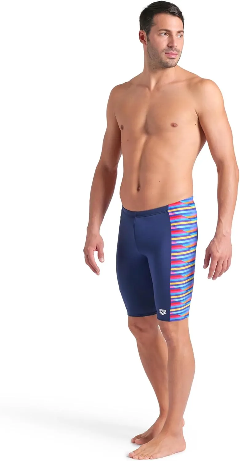 ARENA Men's Performance Racing Stripe Swim Jammer Knee-Length Training Bathing Suit