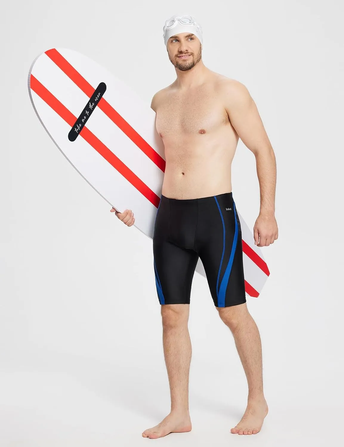 baleaf Men Swim Jammer Athletic Swimming Swimsuit Competition Training Team Swimwear Lap Racing Black