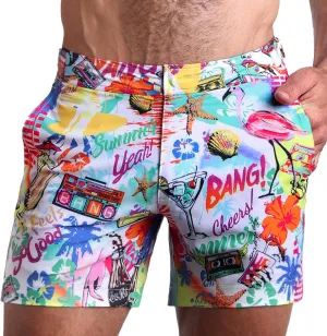 Bang Men's Swimwear - Tailored Shorts - Adjustable Waistband Stretch Quick Dry Swimsuit