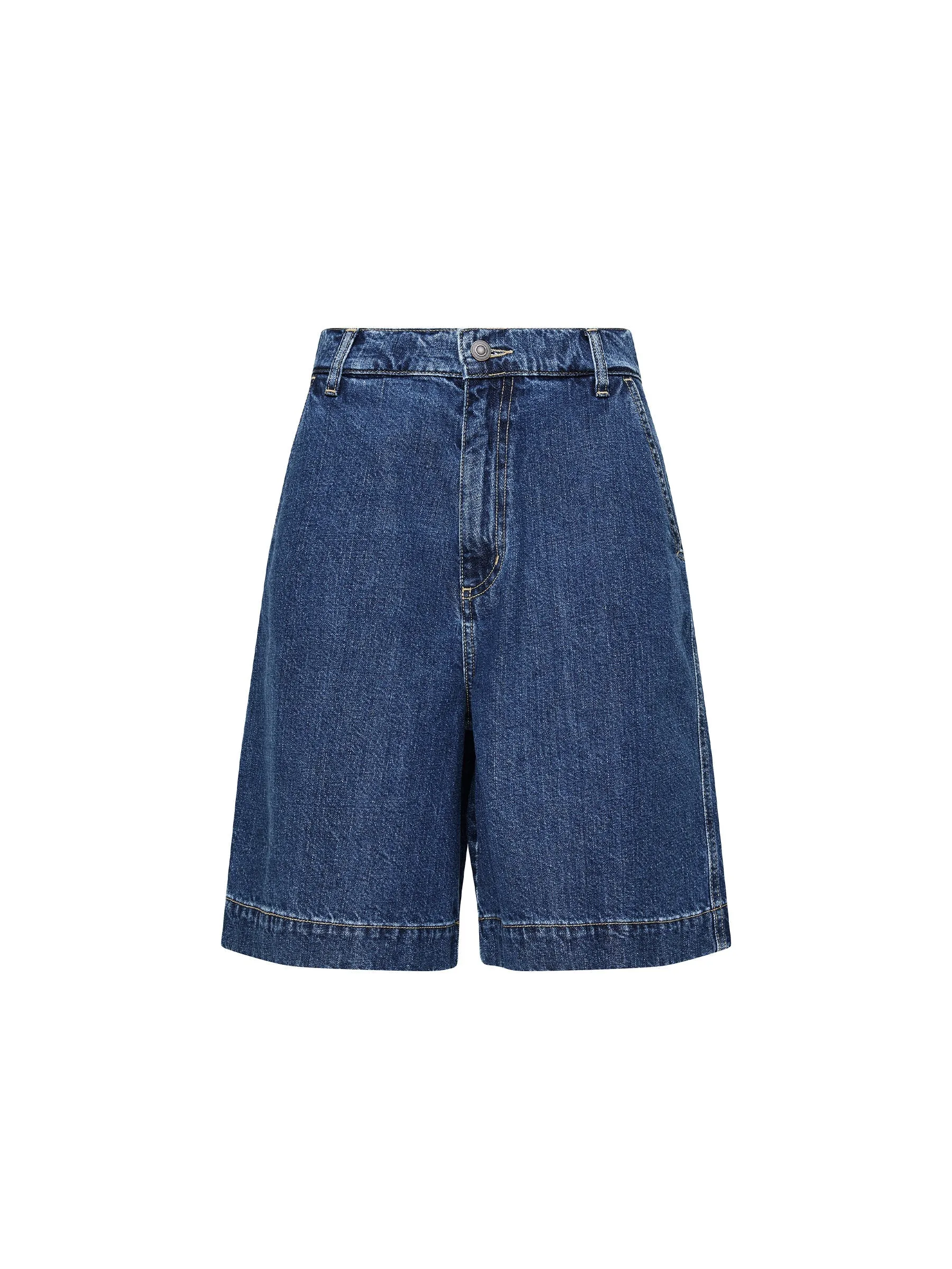 Bassike Denim Bermuda Short in Bright Indigo