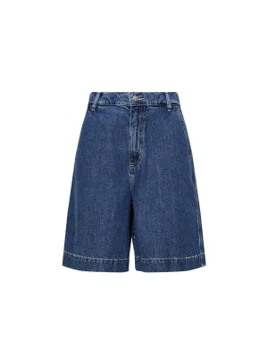 Bassike Denim Bermuda Short in Bright Indigo