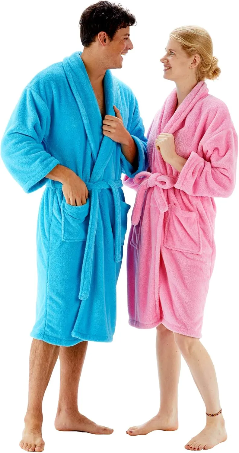 BC BARE COTTON Women's Robe Microfiber Plush Fleece Bathrobe