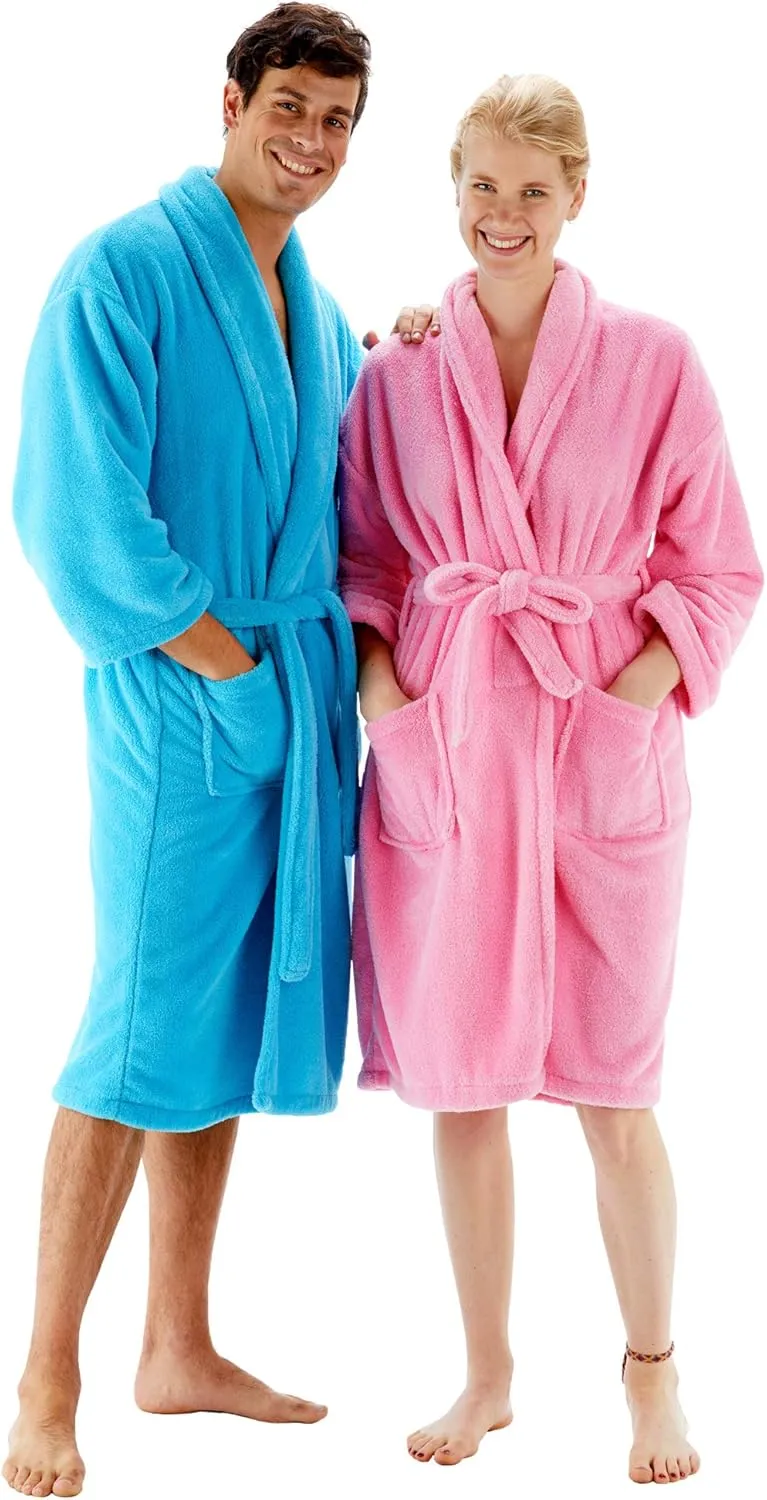 BC BARE COTTON Women's Robe Microfiber Plush Fleece Bathrobe
