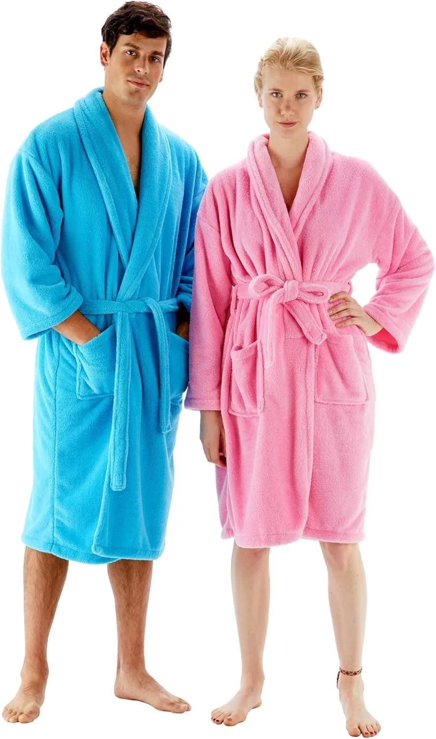 BC BARE COTTON Women's Robe Microfiber Plush Fleece Bathrobe