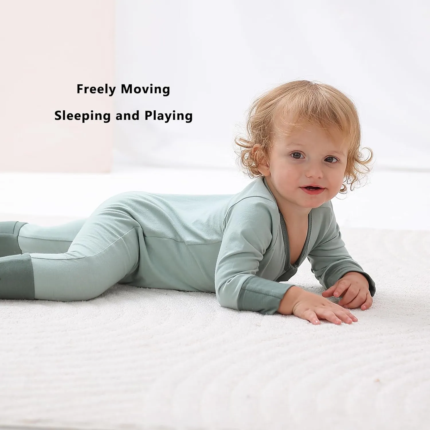 BeiVSlley Baby Boy Girl Footless Zipper Romper Long Sleeve Cotton Jumpsuit Coverall Newborn Solid Outfits Clothes