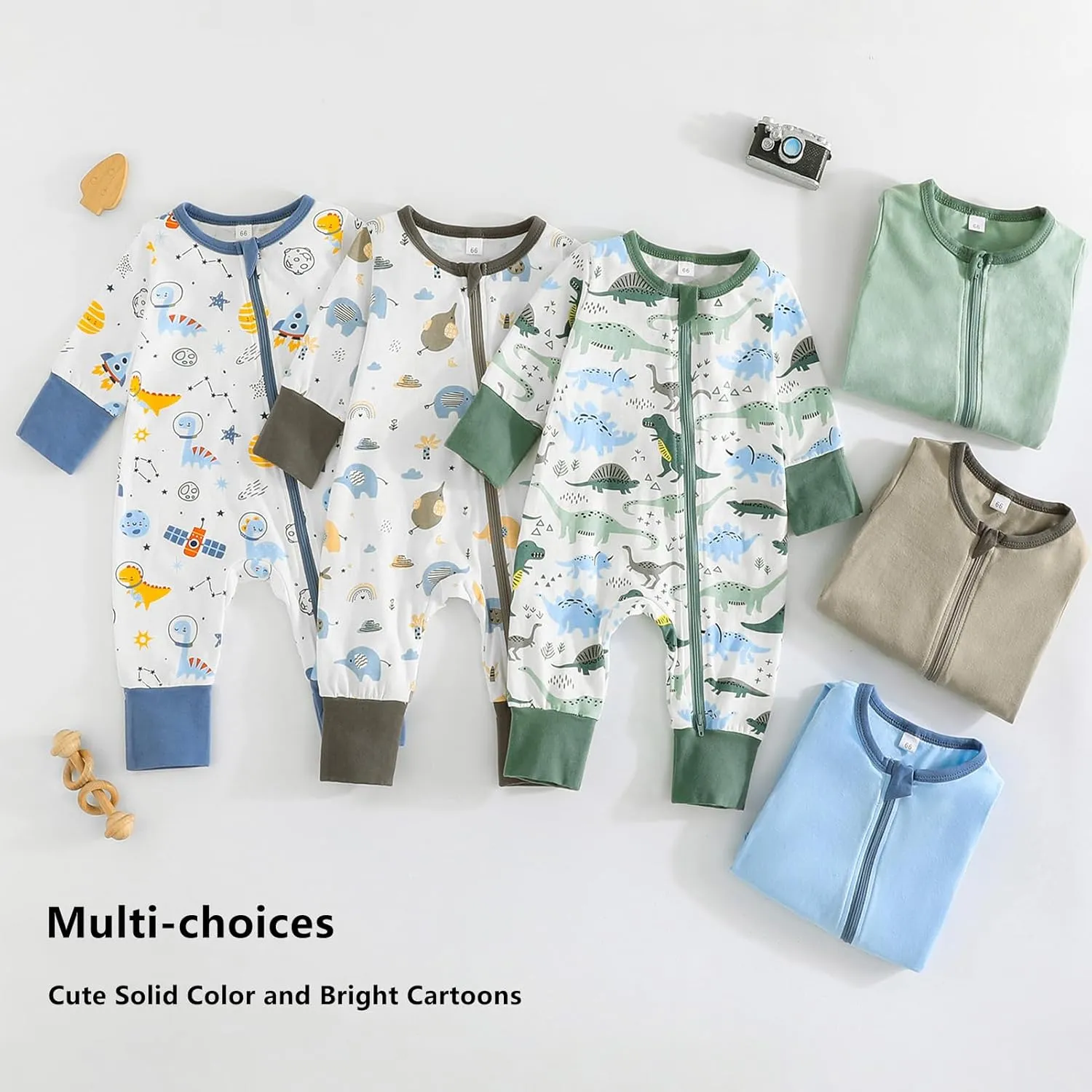 BeiVSlley Baby Boy Girl Footless Zipper Romper Long Sleeve Cotton Jumpsuit Coverall Newborn Solid Outfits Clothes