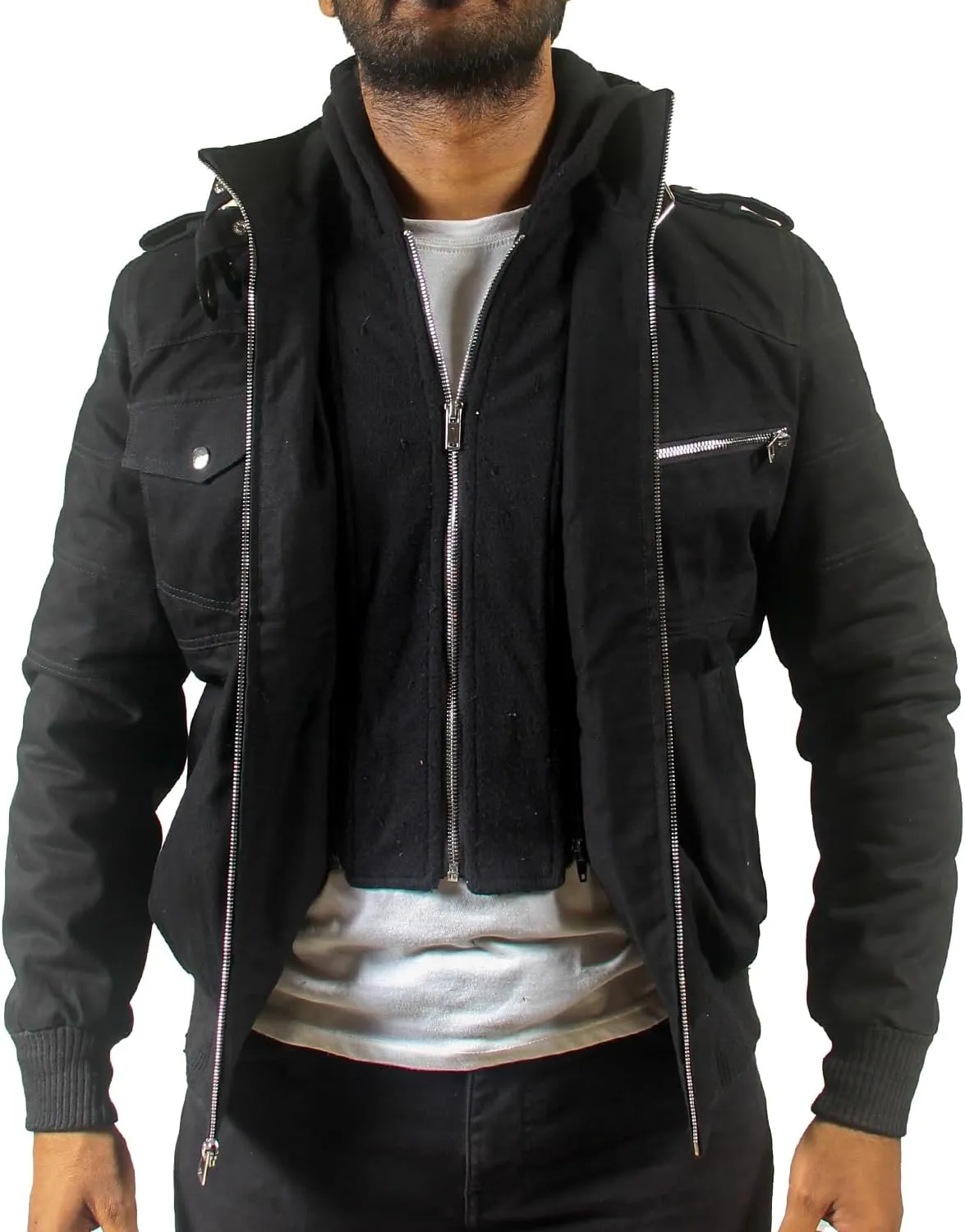 Black Denim Jean Jacket lightweight Concert & Work for Mens Fashion, Western, and Winter Trucker Styles in One Jacket