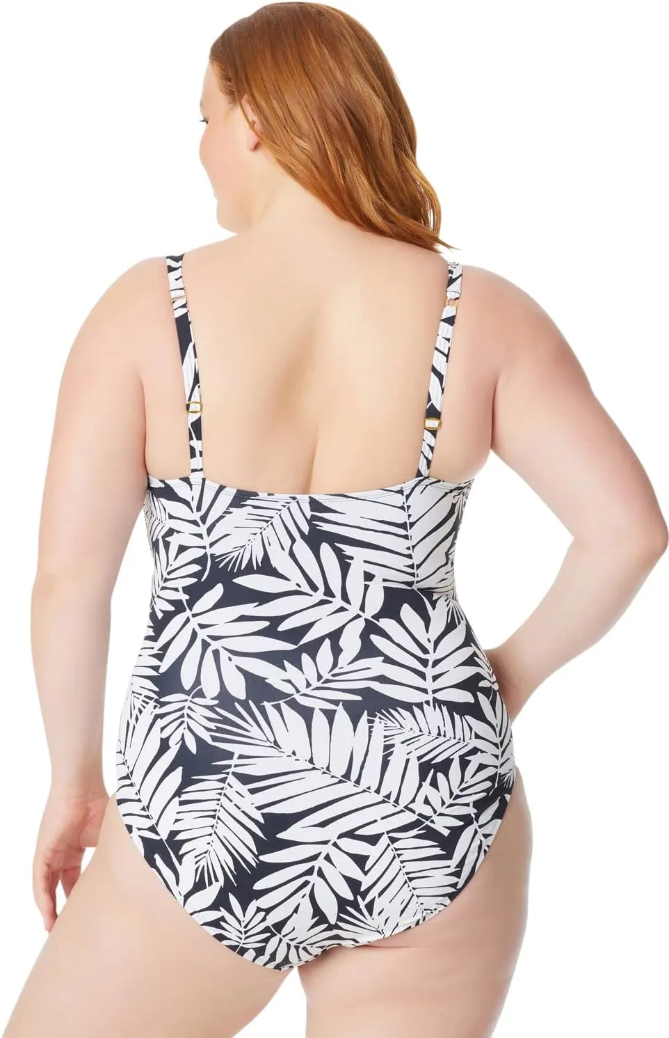 Bleu Rod Beattie Shirred Bandeau Over The Shoulder One-Piece Swimsuit W/Underwire and Molded Cups, from Urban Oasis, Size