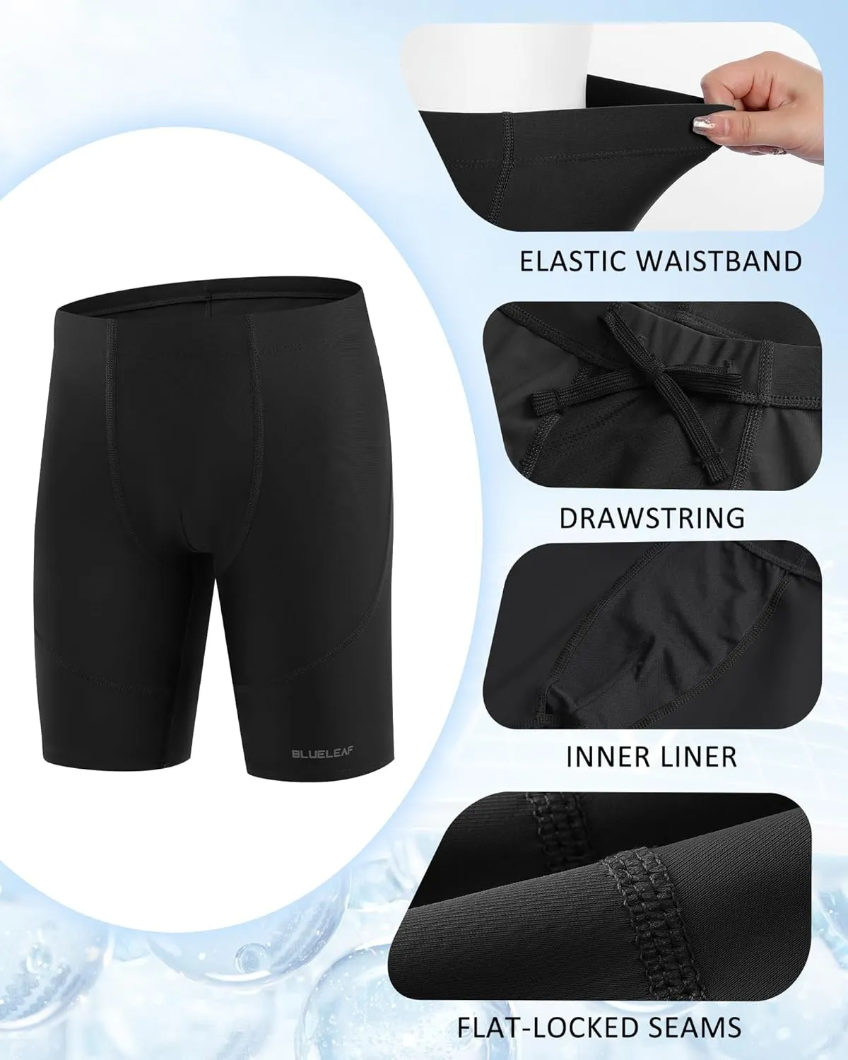 Blueleaf Boys' Swim Jammers Youth Competitive Swim Racing Team Swimsuits Athletic Quick Dry Swimming Shorts UPF 50 