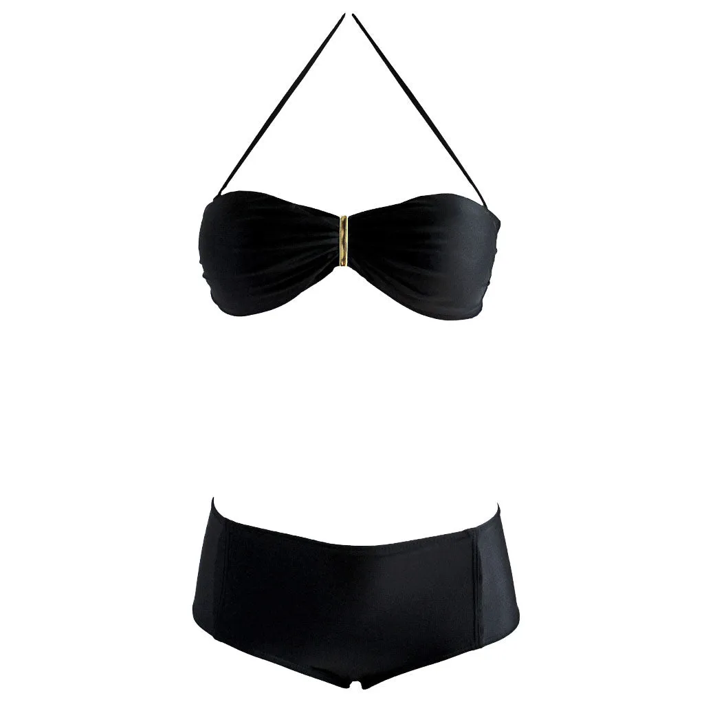 Brigitte Manu High Waisted Bikini - Black