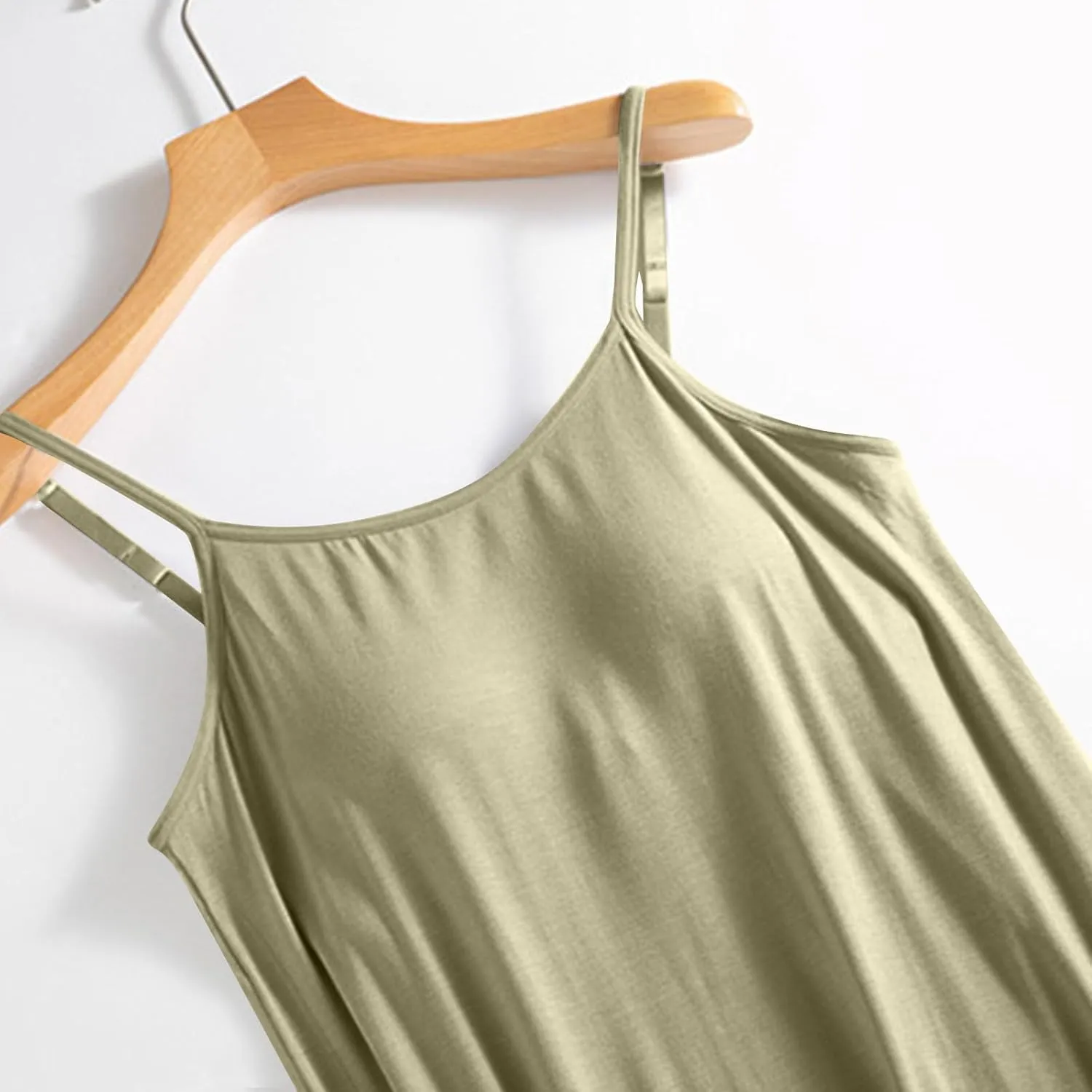Built in Bra Nightgown Dress for Women Sleeveless Nightdress Sexy Slip Night Gown Comfy Pajamas Soft Nightwear