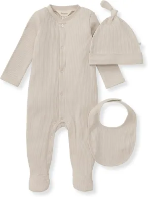 Burt's Bees Baby Unisex Baby Jumpsuit Set, 100% Organic Cotton 3-Piece Gift Outfit Coverall with Matching Hat and Bib