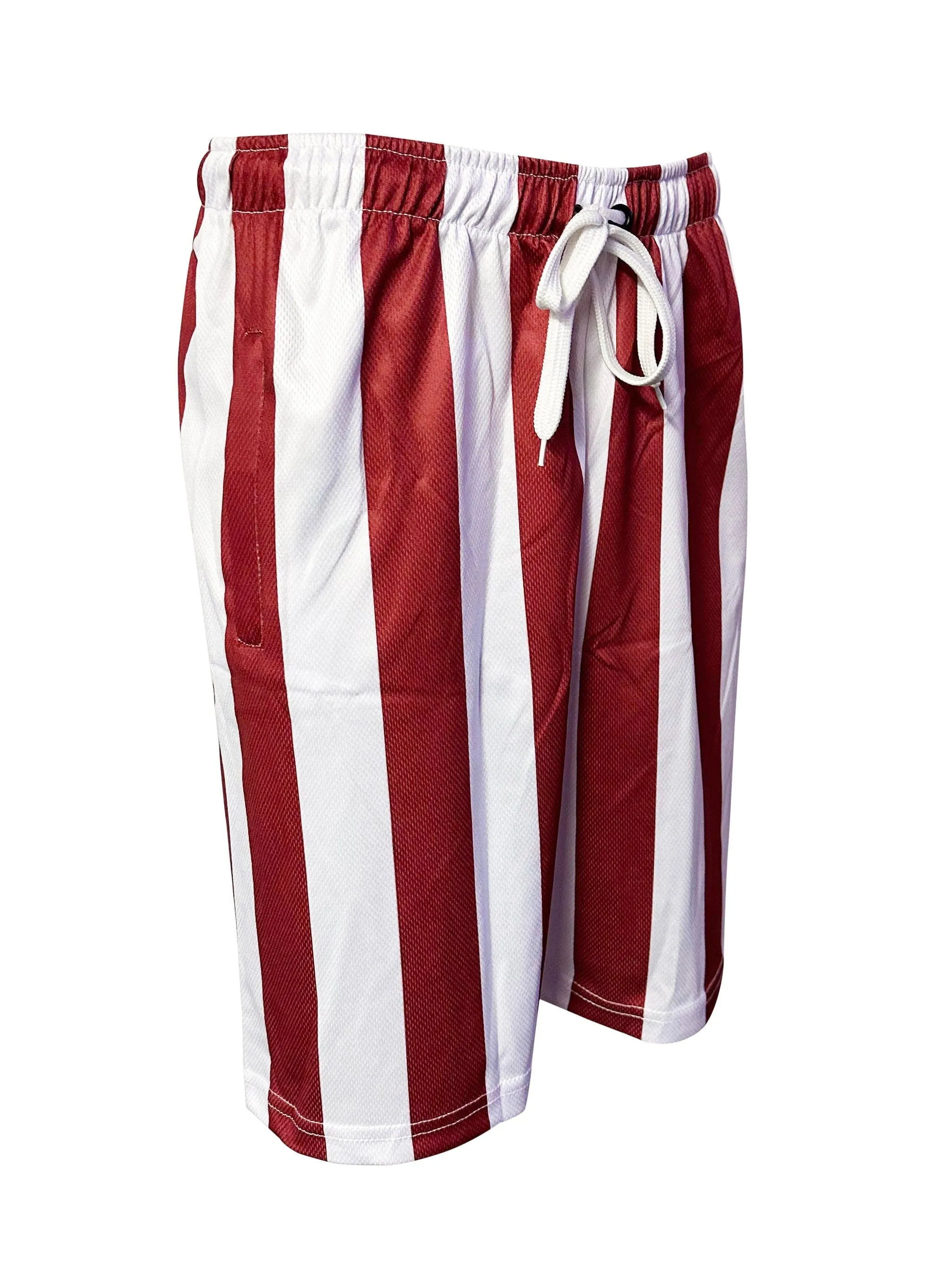 Candy Cane Striped Men's Mesh Shorts