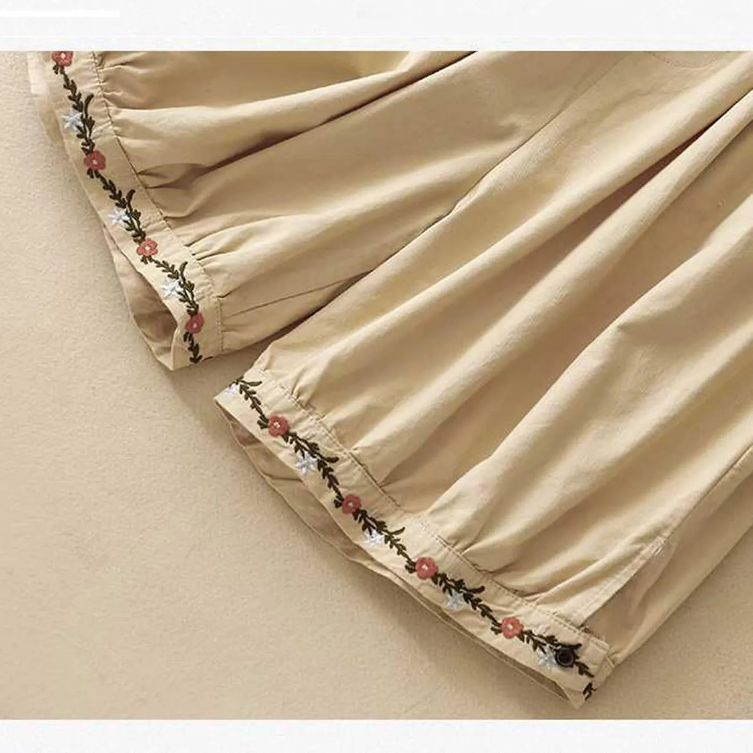 Casual Linen Shorts for Women High Waisted Wide Leg Drawstring Shorts Summer Embroidery Beach Shorts 2025 Outfit