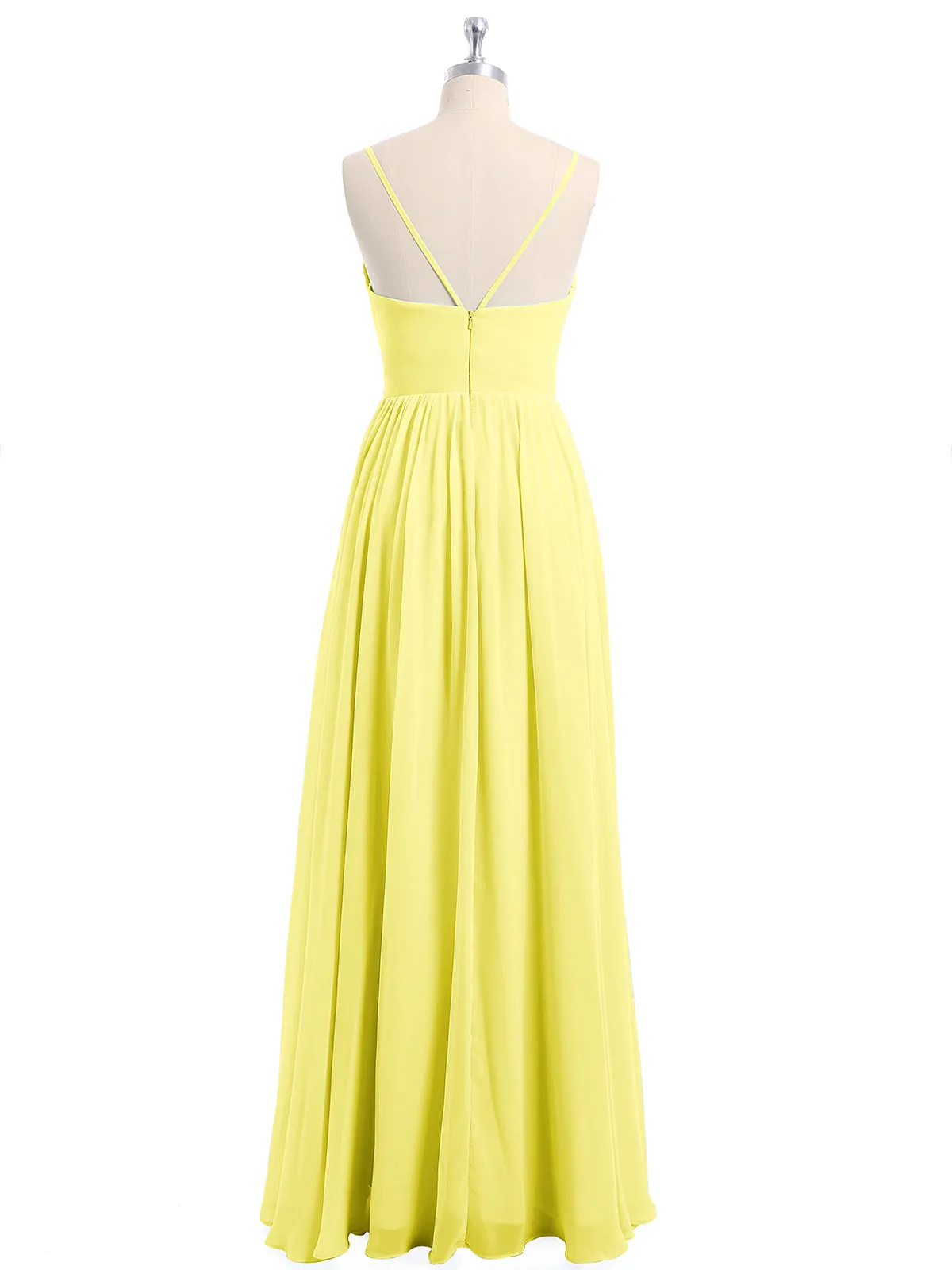 Chiffon Bridesmaid Dresses with Spaghetti Straps-Lemon Plus Size
