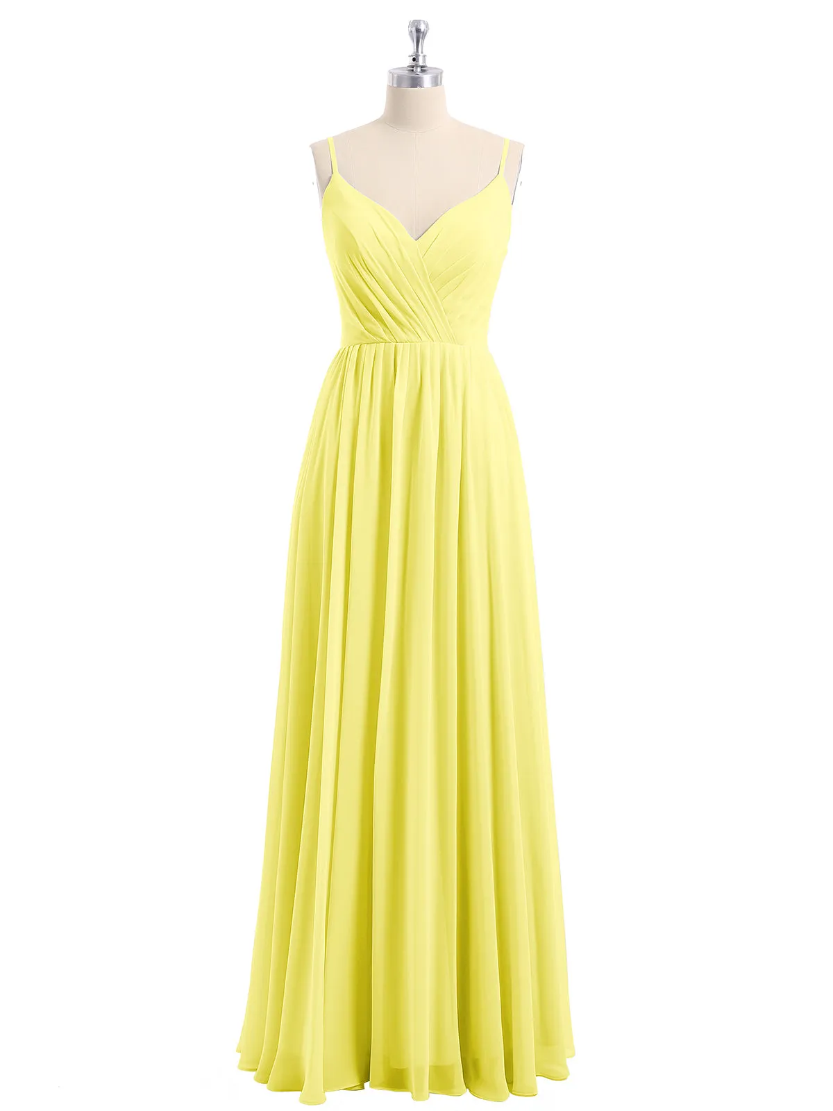Chiffon Bridesmaid Dresses with Spaghetti Straps-Lemon Plus Size