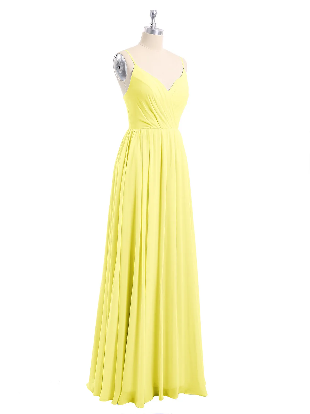 Chiffon Bridesmaid Dresses with Spaghetti Straps-Lemon Plus Size