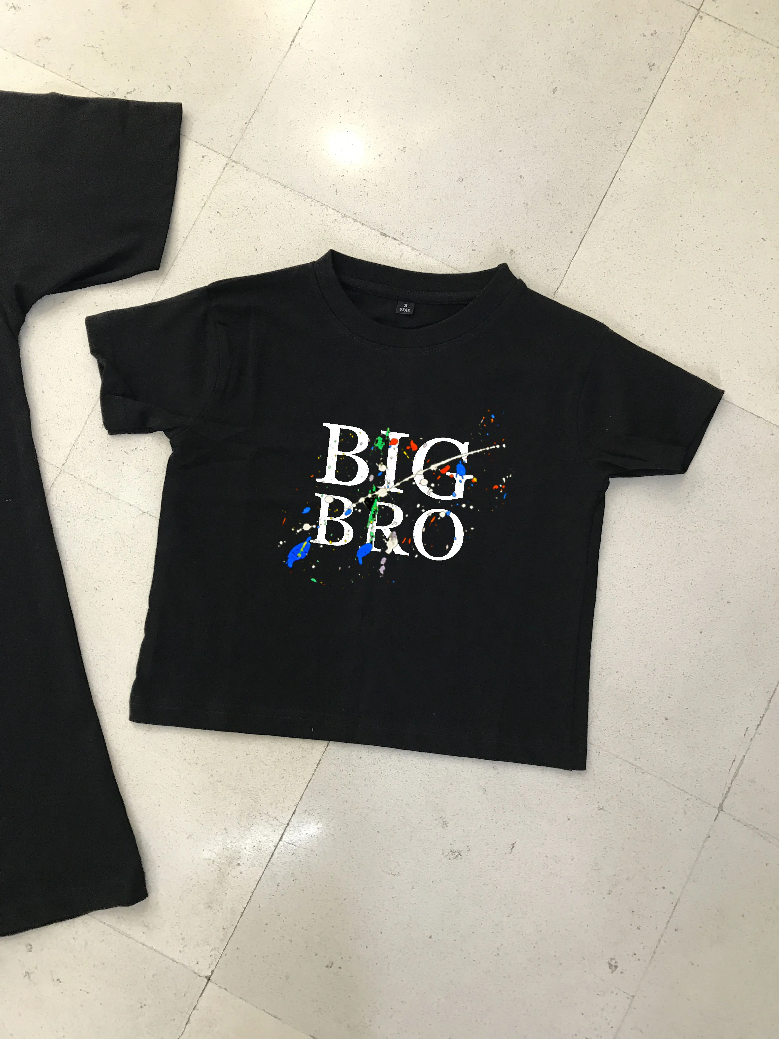 Color Splash Matching Maternity Family Outfit Set  Robe, Swaddle, Hat, Dad Tee & Big Sibling Shirt