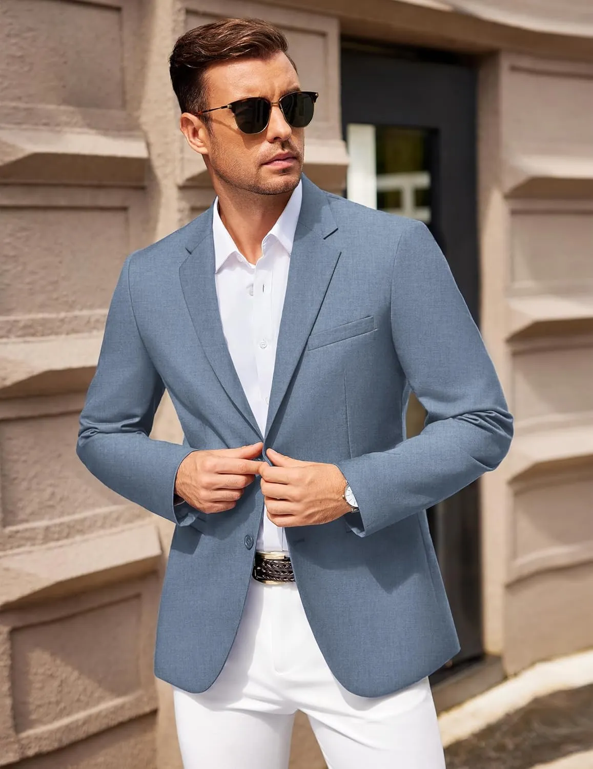 COOFANDY Men Casual Blazer Sport Coats Slim Fit Lightweight Business Two Button Suit Jackets