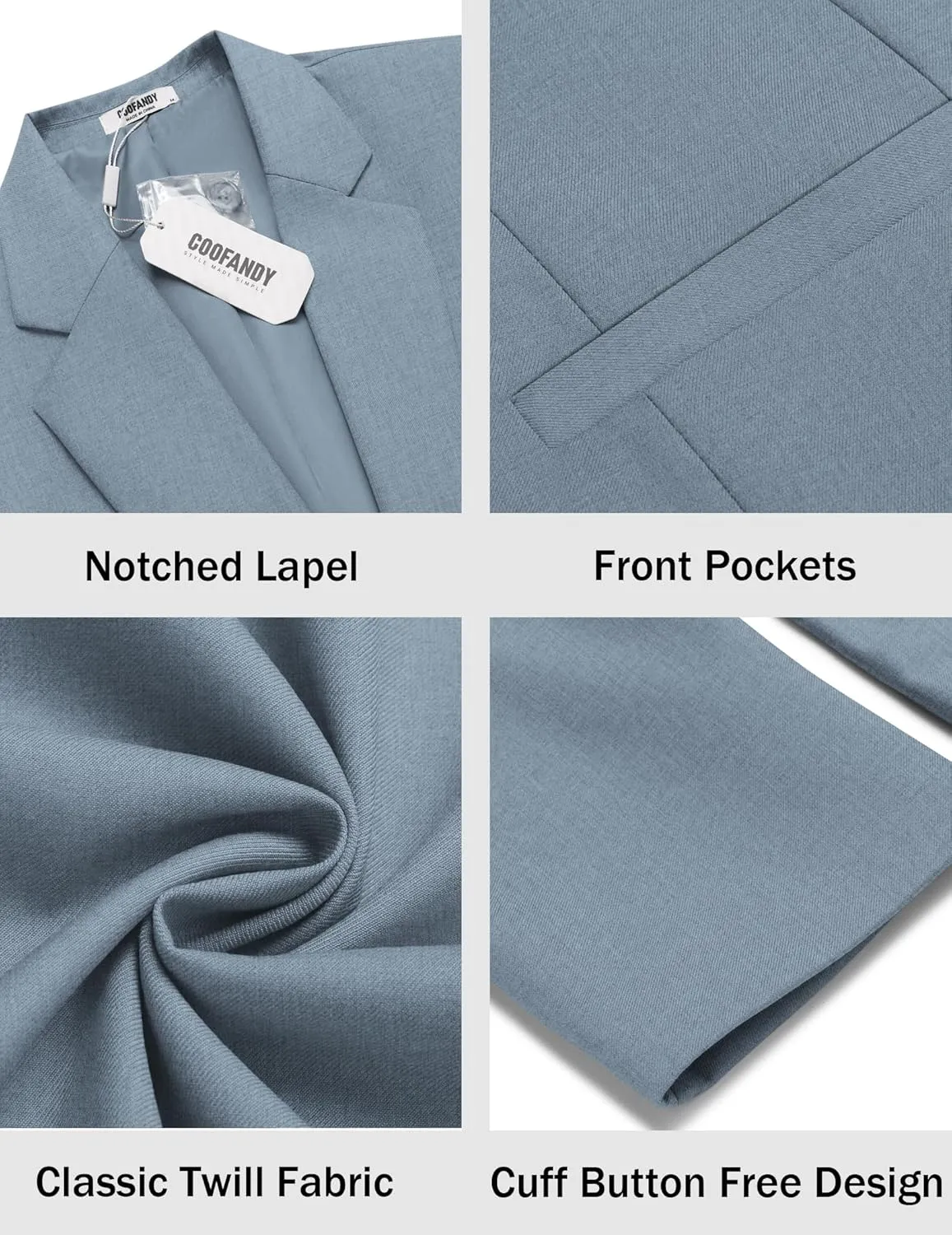 COOFANDY Men Casual Blazer Sport Coats Slim Fit Lightweight Business Two Button Suit Jackets